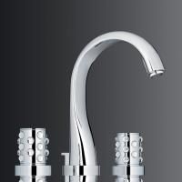 THG MOSSI CRISTAL CLAIR Смеситель для раковины на 3 отверстия, с донным клапаном, цвет хром