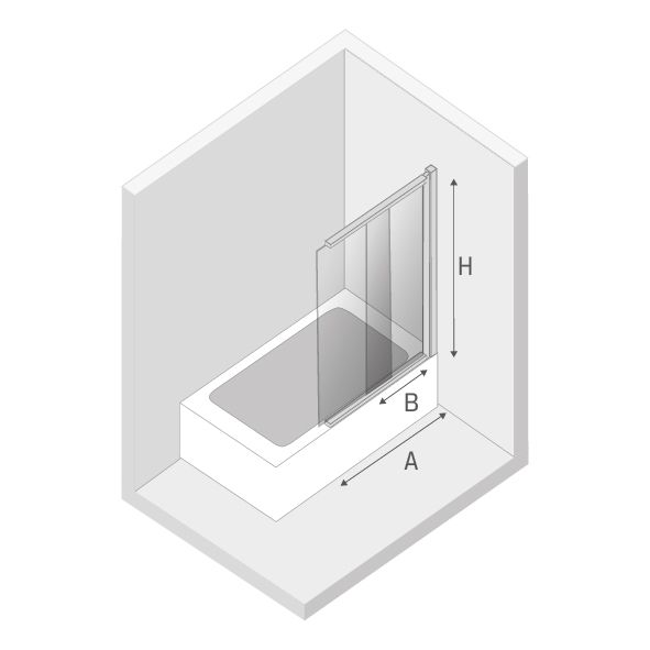 Шторка для ванны NEW TRENDY SENSI 100 см P-0046 (черный)