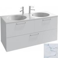 Тумба под раковину Jacob Delafon Odeon Rive Gauche 120 EB2545-R5-NR4 подвесная Белый мрамор ручки Хром