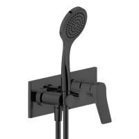 GESSI Rilievo Встраиваемый смеситель для душа на 2 источника, с душевой лейкой и переключателем (внешние части), цвет: nero XL
