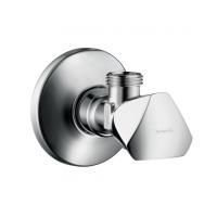 Вентиль, Hansgrohe, E, 1/2" / 3/8", угловой, тип установки-настенный, цвет-хром, материал-латунь, материал рукоятки и розетки - пластик Вентиль, Hansgrohe, E, 1/2" / 3/8", угловой, тип установки-настенный, цвет-хром, материал-латунь, материал рукоятки и розетки - пластик