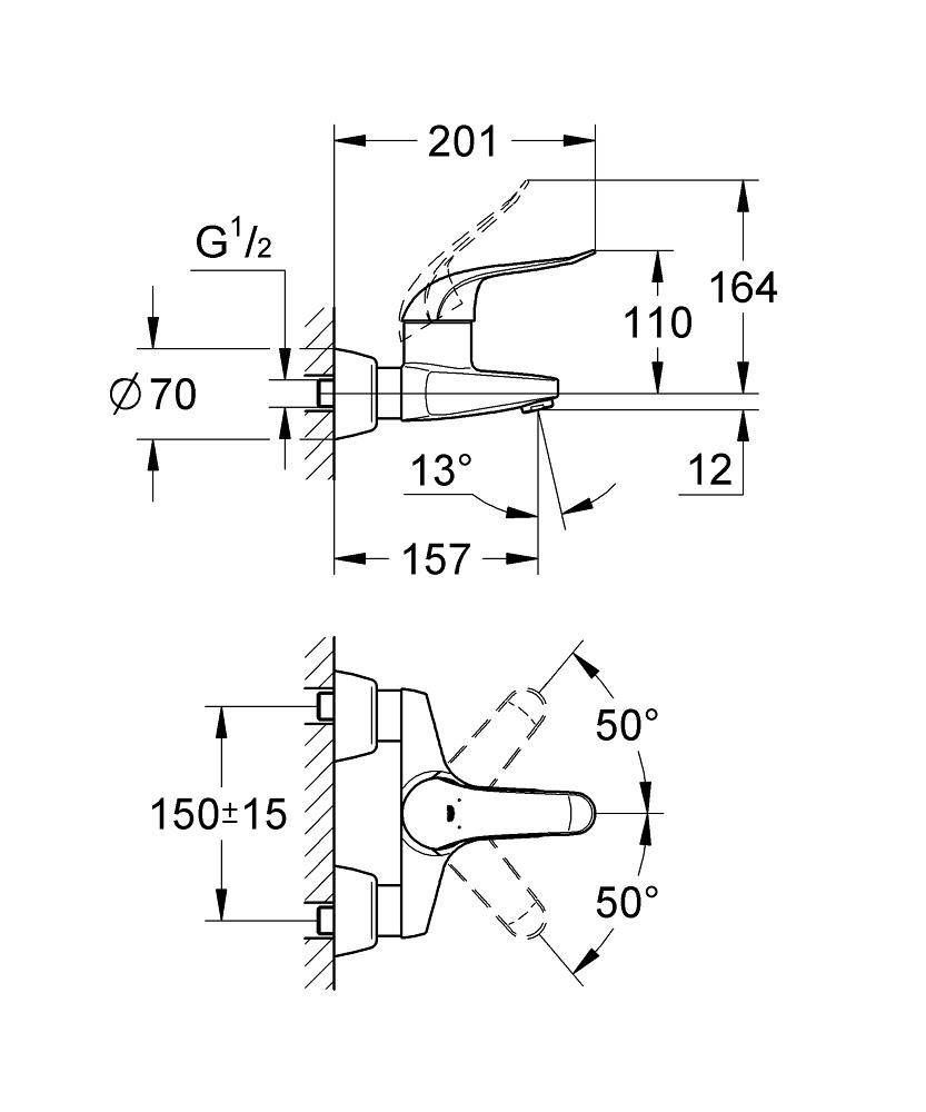Смеситель для раковины GROHE Euroeco Special (вынос 156 мм, длина рычага 120 мм), хром (32776000) Смеситель для раковины GROHE Euroeco Special (вынос 156 мм, длина рычага 120 мм), хром (32776000)