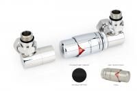 Автоматический терморегулятор 3D правый G 1/2" НР х G 3/4" НГ (набор) (Матовый ЧЁРНЫЙ - Сталь)