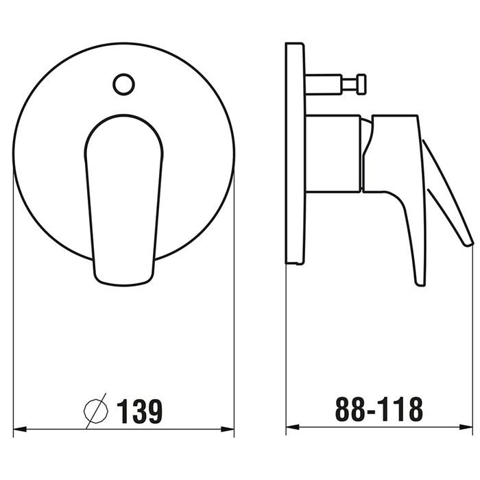 Смеситель для ванны и душа, Laufen, Laurin, тип открывания воды-однорычажный, тип регулирования воды-керамический картридж, монтаж-настенный встраиваемый, отверстия для монтажа-1, внутренняя часть-необходимо заказать, цвет-хром, артикул HF500789100000