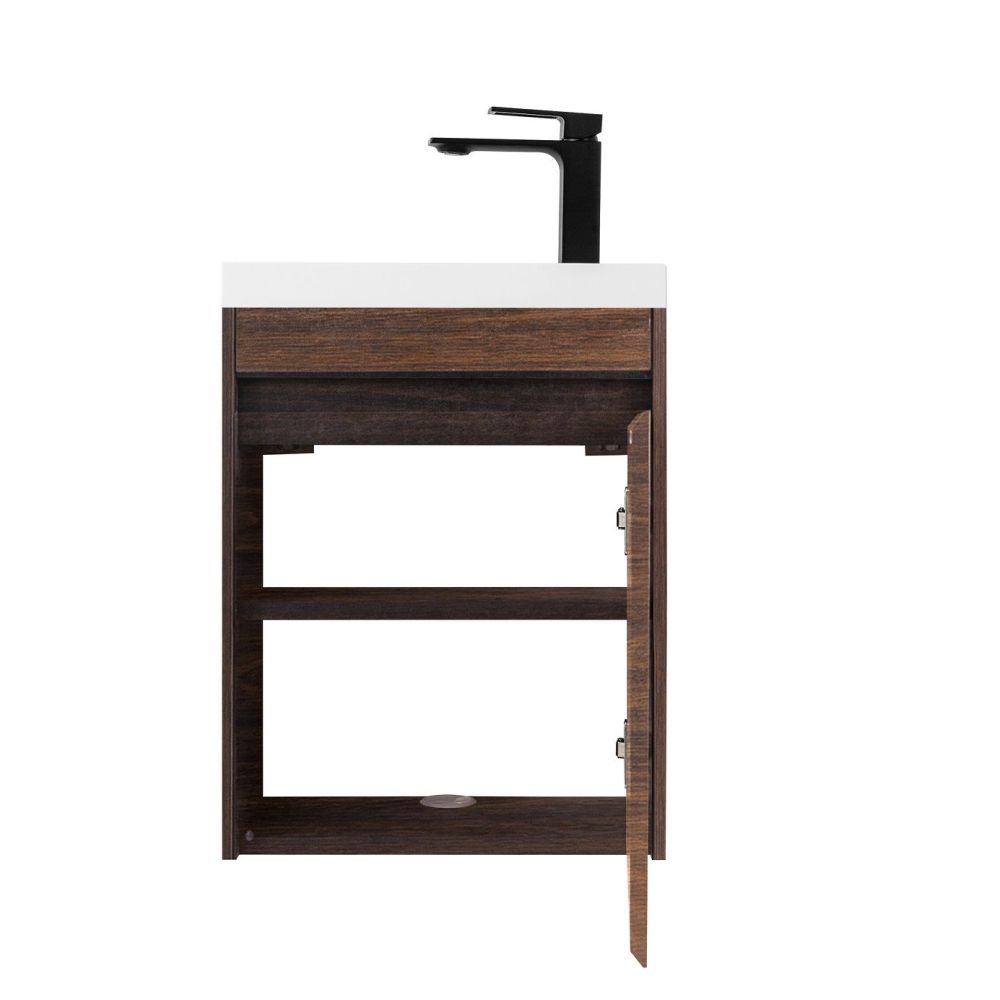 FAMILY-M База под раковину подвесная с одной распашной дверцей, Bourbon Oak, 400x220x500, Family-M-400-1D-SO-BO, артикул Family-M-400-1D-SO-BO