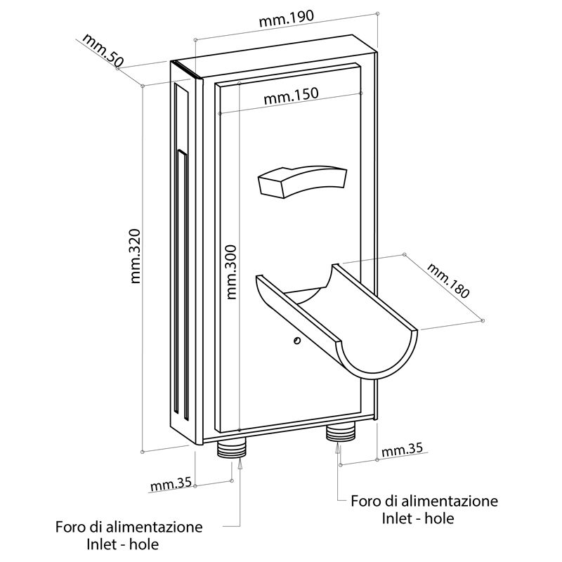Bongio Acquaviva Встраиваемый смеситель для раковины, излив 180 мм, цвет хром