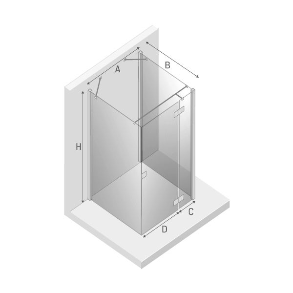 Душевое ограждение NEW TRENDY REFLEXA BLACK R 80x80x200 EXK-1346 (черный)