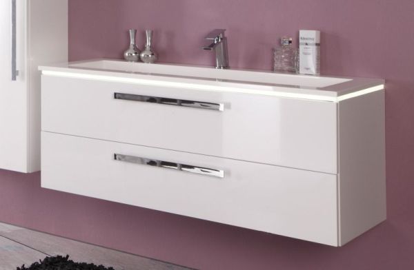 Puris Star Line, тумба (2 ящика) под раковину на 1 или 2 смесителя 1400 мм, цвет чёрный структурный