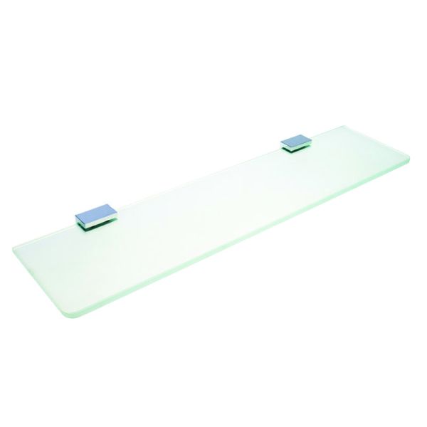 Полочка VIA стеклянная  600х19х118, хром