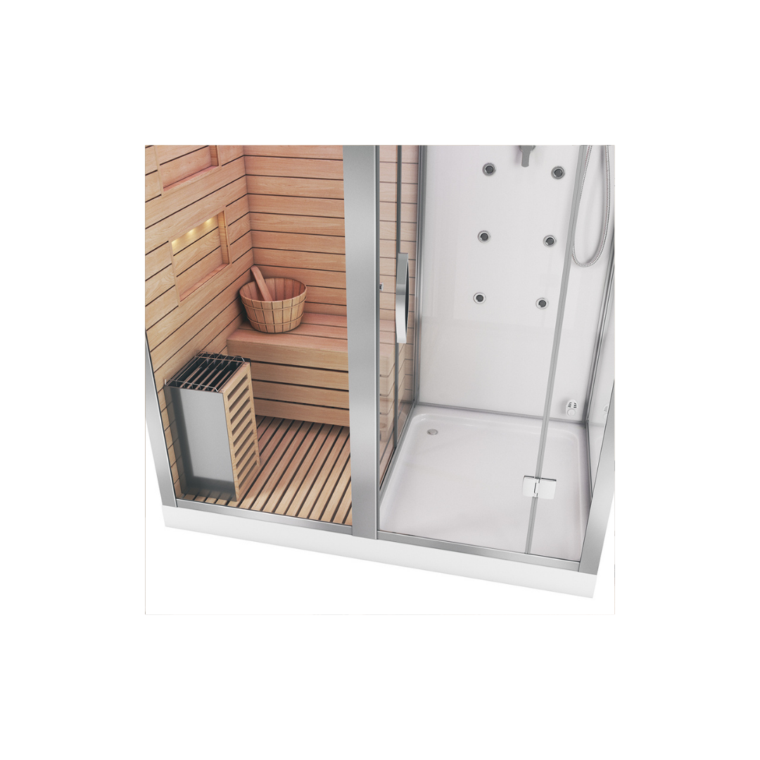 Сауна ALBANO-L White комбинированная 2в1 Cerutti SPA 1800x1100x2230 мм Сауна ALBANO-L White комбинированная 2в1 Cerutti SPA 1800x1100x2230 мм