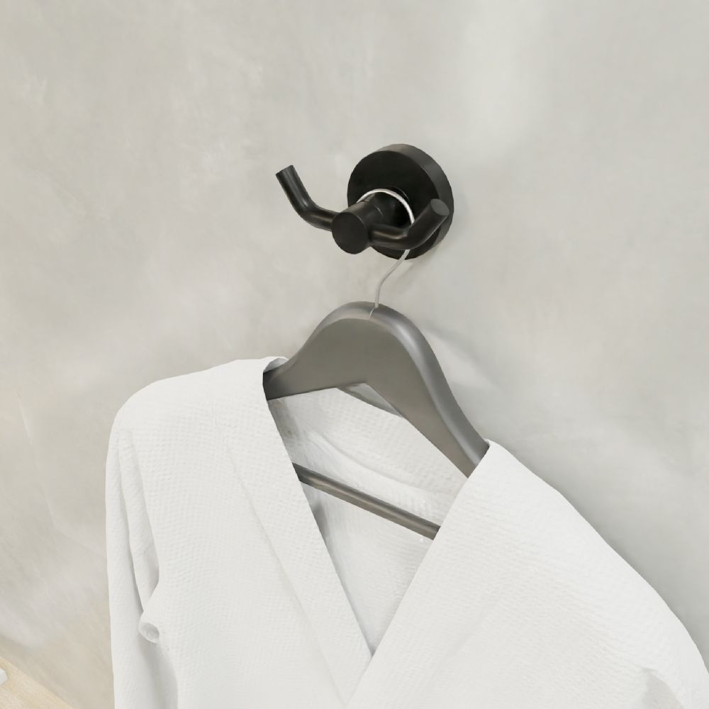 Двойной крючок для ванной FIXSEN COMFORT  BLACK FX-86005A, черный