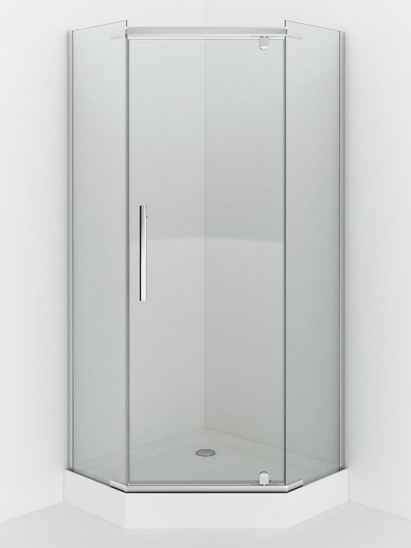 Душевой уголок Erlit ER10109V 90x90 профиль Матовый хром стекло прозрачное