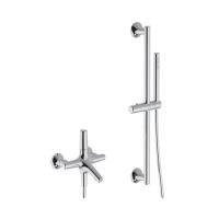 CISAL Vita Комплект для ванны с душем: смеситель+ душевой гарнитур штанга L=664мм, шланг и ручной душ 1 режим,  цвет хром