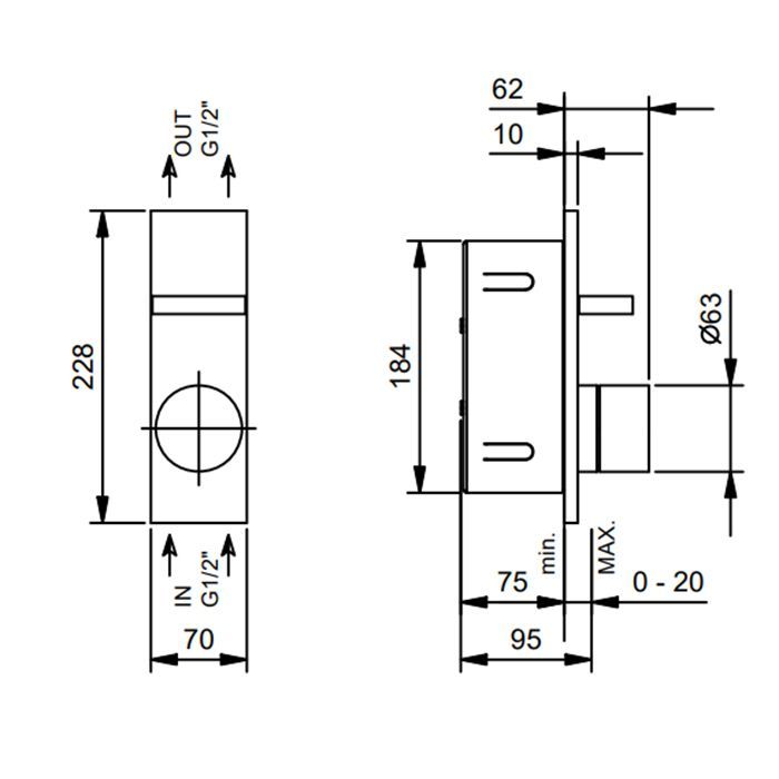 Внутрення часть, Fantini, AK/25, назначение-для смесителя для душа