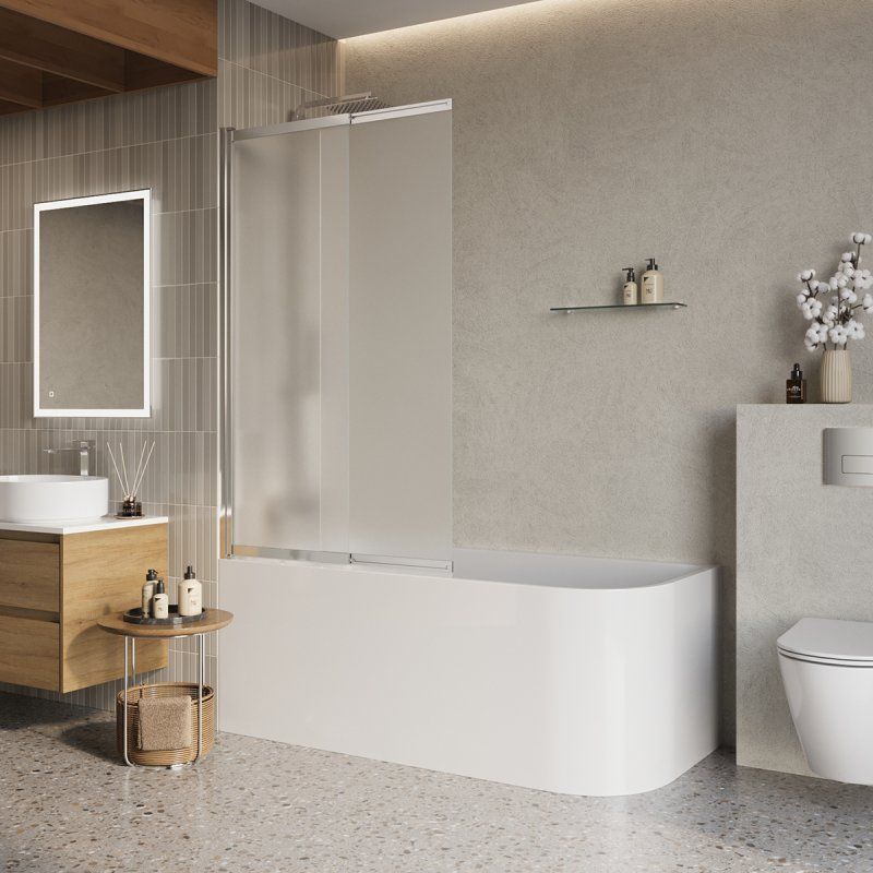 LUCE-VF-11-80/145-C-Cr Душевая шторка на ванну, артикул LUCE-VF-11-80/145-C-Cr