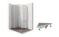 Душевой уголок Ambassador Queen 11011102-ST9, полукруглый, угловой трап, 100х100