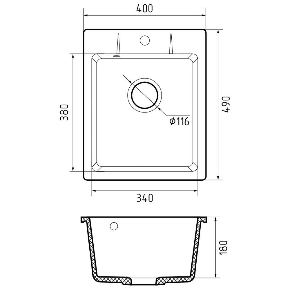 Кухонная мойка GranFest URBAN 240, белый, артикул 240 белый