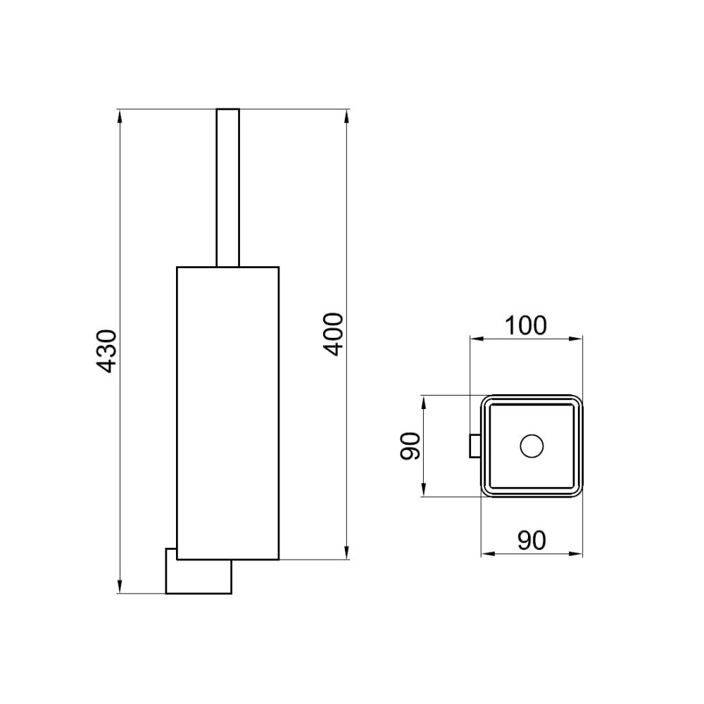 Ершик для унитаза подвесной Webert Living LV501301560, черный, артикул LV501301560