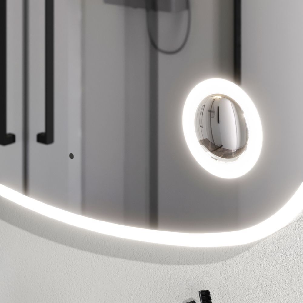 M8FMOX1003SA Func, Зеркало настенное с контурной LED-подсветкой, ИК сенсором и косметическим зеркало M8FMOX1003SA Func, Зеркало настенное с контурной LED-подсветкой, ИК сенсором и косметическим зеркало