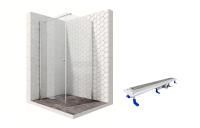 Душевой уголок Ambassador Nord 13011104-ST11, квадратный, линейный трап, 100х100