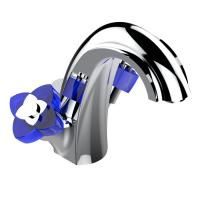 THG PETALE DE CRISTAL BLEU Смеситель для раковины на 1 отверстие, с донным клапаном, цвет хром