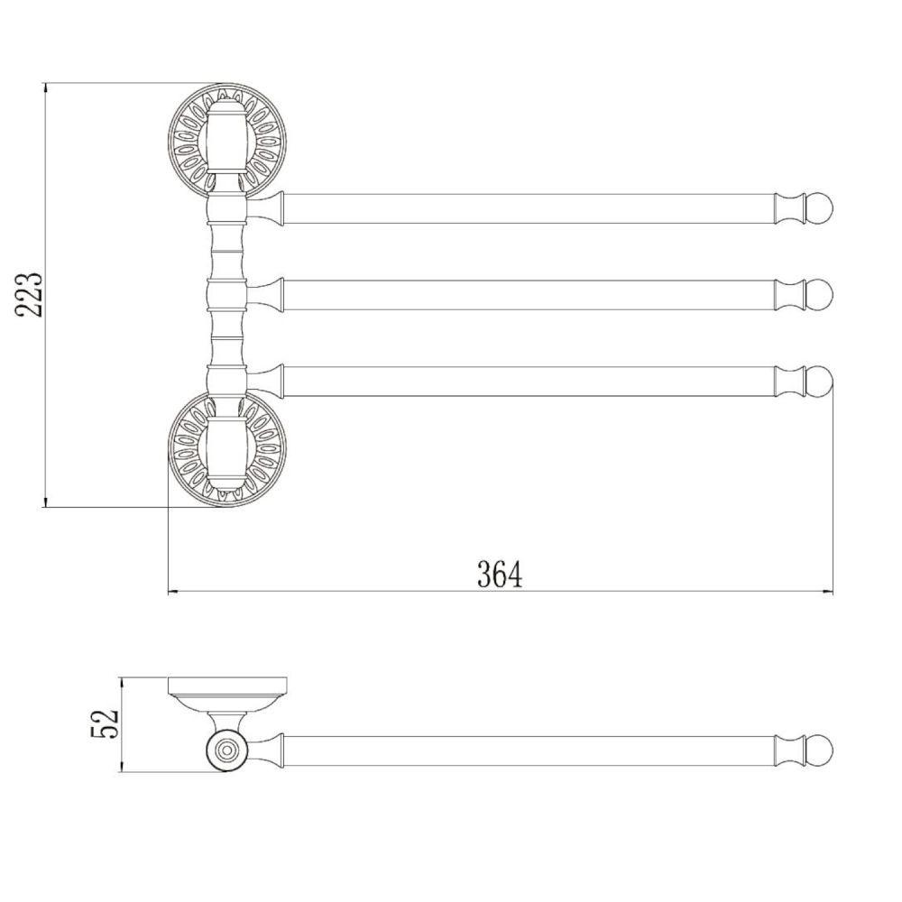 Полотенцедержатель Savol S-006603C, бронза