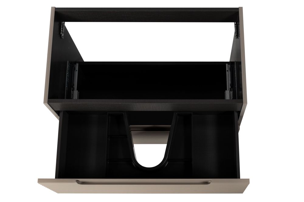 Visobath Kyoto, тумба 120 см, 2 ящика cо скрытыми ручками, цвет кварцевый матовый лак (Quarzo), артикул 77877/Quarzo