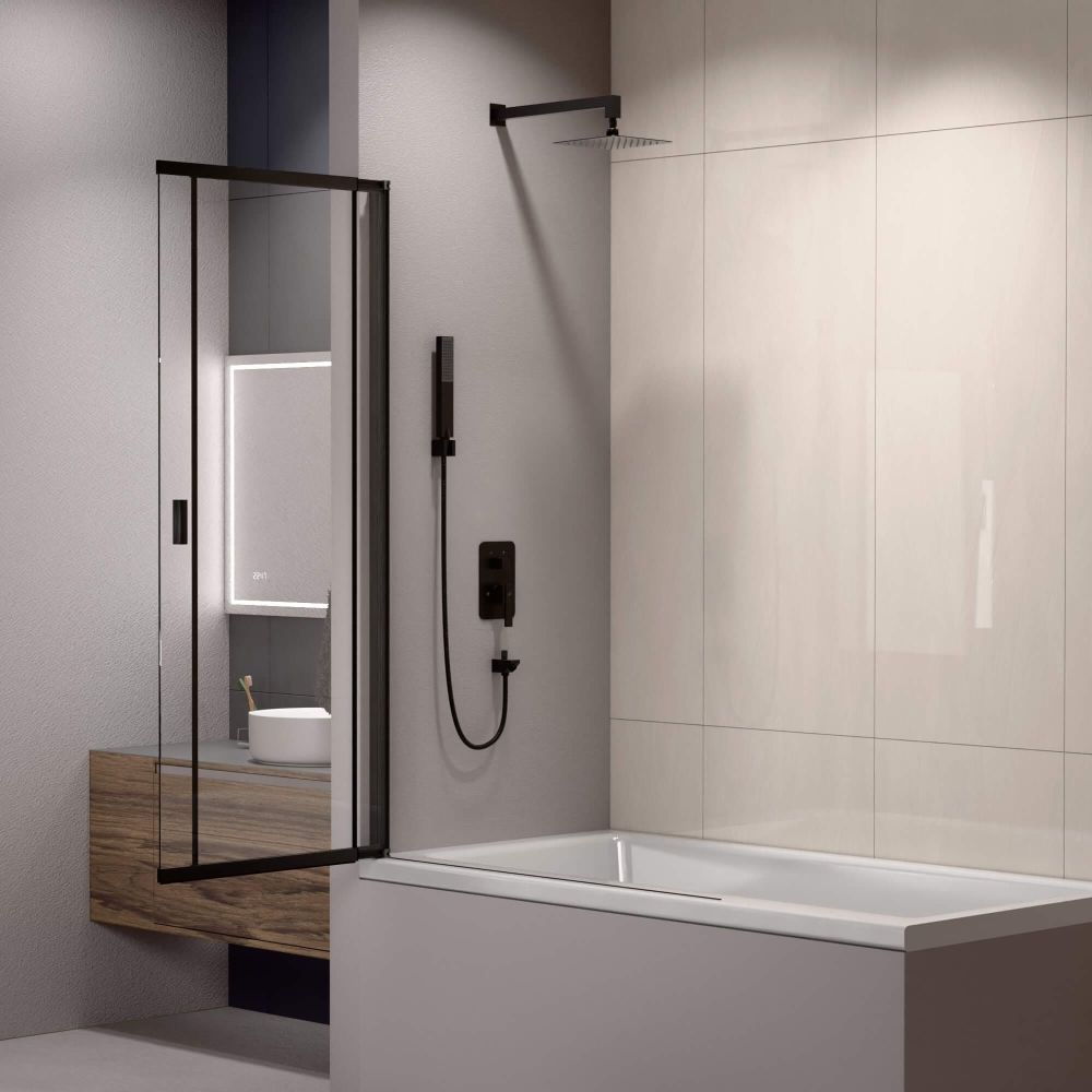 Комплект Шторка на ванну: RGW SC-40B + RGW SP-24B