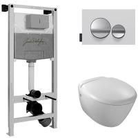 Комплект унитаза с инсталляцией Jacob Delafon Presquile E21743RU-00 с сиденьем Микролифт и клавишей смыва Хром