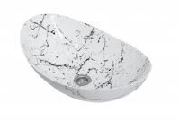 Раковина накладная Орион, белый мрамор
