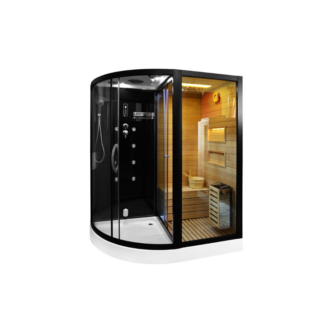 Сауна LUGANO Nero-R Black комбинированная 2в1 Cerutti SPA 1800x1100x2230 Сауна LUGANO Nero-R Black комбинированная 2в1 Cerutti SPA 1800x1100x2230