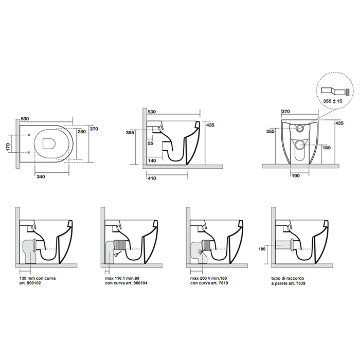 Kerasan Flo унитаз NEW напольный БЕЗОБОДКОВЫЙ 53см, цвет белый (крепить на силикон или на крепеж 762901)