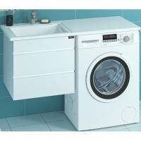 Тумба с раковиной СанТа Марс 120 L 227003+900104 подвесная Белая Тумба с раковиной СанТа Марс 120 L 227003+900104 подвесная Белая