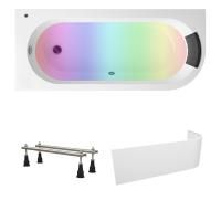 Комплект 5 в 1 Lavinia Boho Art II S4-371317PL, акриловая ванна 170x72,5 см (левый разворот), усиленные металлические ножки с монтажным набором, мягкий силиконовый подголовник, лицевой экран, хромотерапия