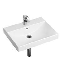 Комплект 3 в 1 Lavinia Boho Bathroom Sink 21510407, врезная фарфоровая раковина 60 см, смеситель с донным клапаном, латунный сифон