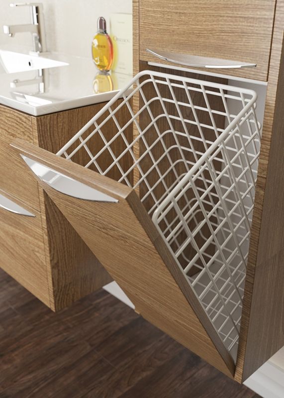 Шкаф пенал SanVit Мэри 30 pmery в цвете Ral с бельевой корзиной подвесной Шоколад