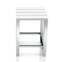 Decor Walther DW 68 Табурет 30x30x42.5 мм, дерево, цвет: хром / белый ЗАКАЗ ПО ЗАПРОСУ