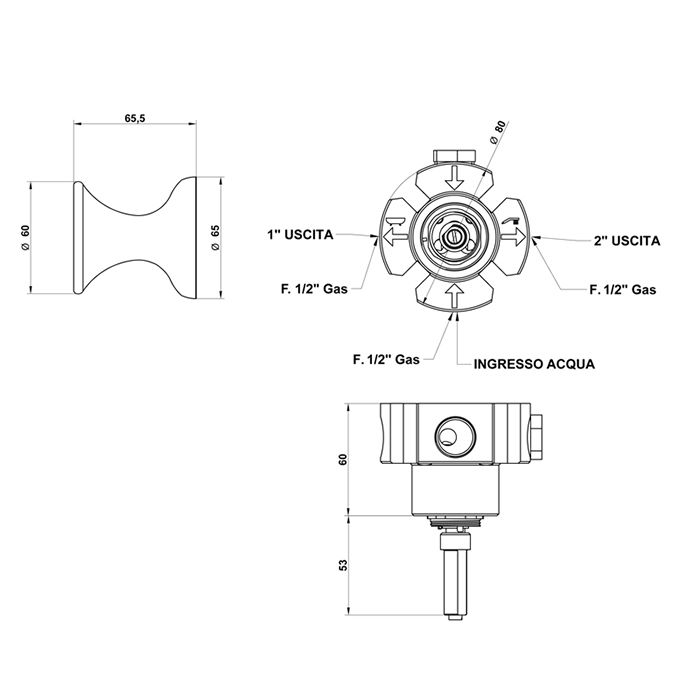Bongio Soffi Встраиваемый переключатель, цвет золото