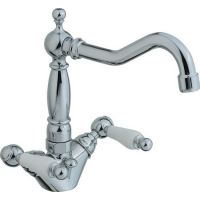 CISAL Arcana Toscana Смеситель двухвентильный для раковины на 1 отверстие с донным клапаном, цвет хром