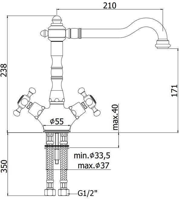 Смеситель для кухни Paffoni Belinda FBLV180BR, артикул FBLV180BR