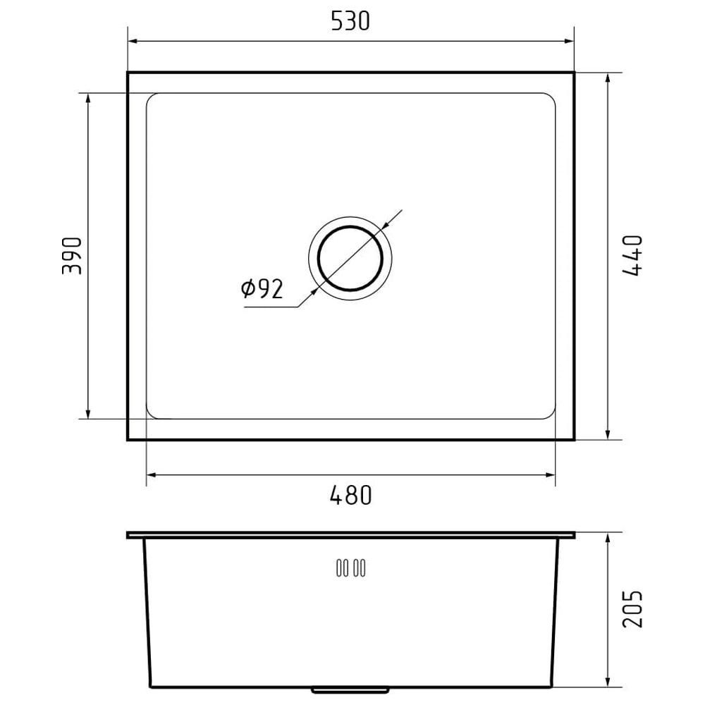 Кухонная мойка GranFest 5344, нержавеющая сталь, артикул 5344 нерж