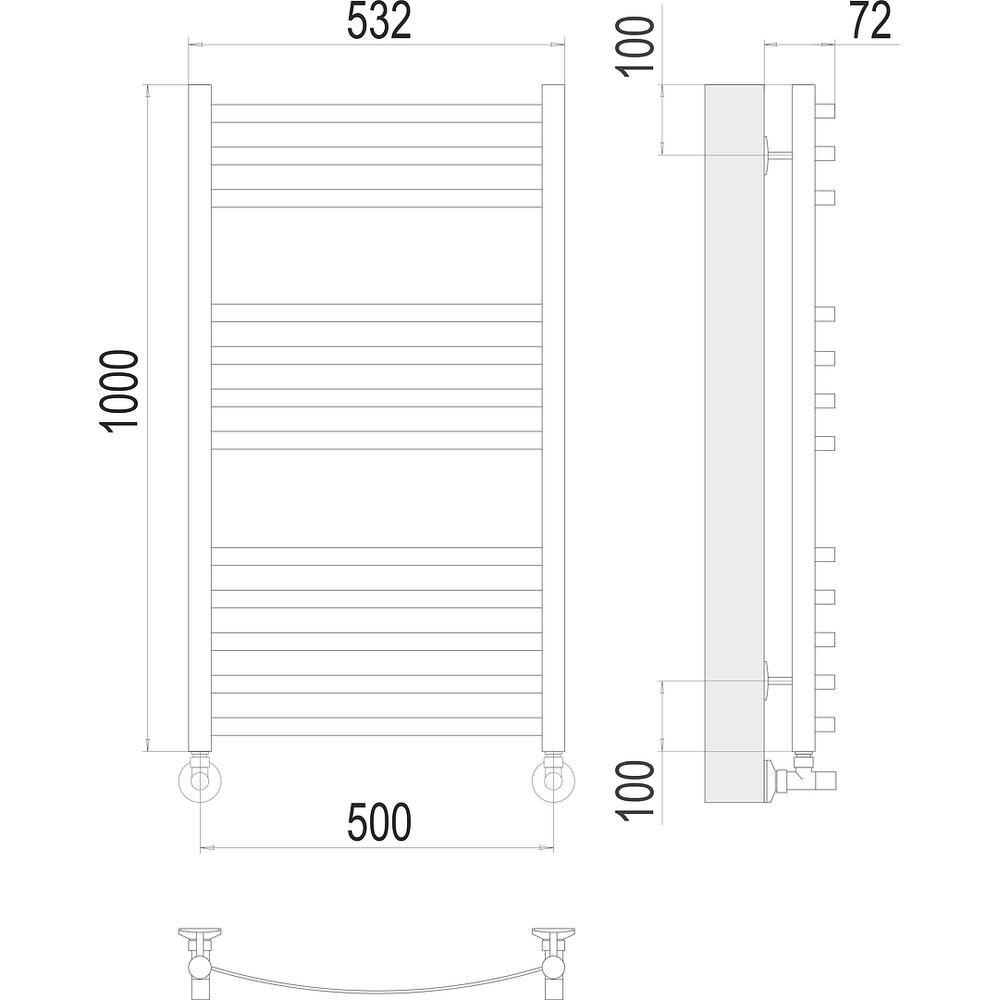 Полотенцесушитель водяной Terminus Авиэль П12 50х100