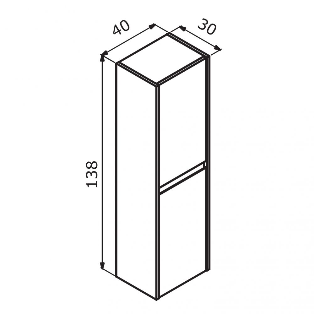 Пенал ORKA Lisbon 40 серый матовый, универсальный