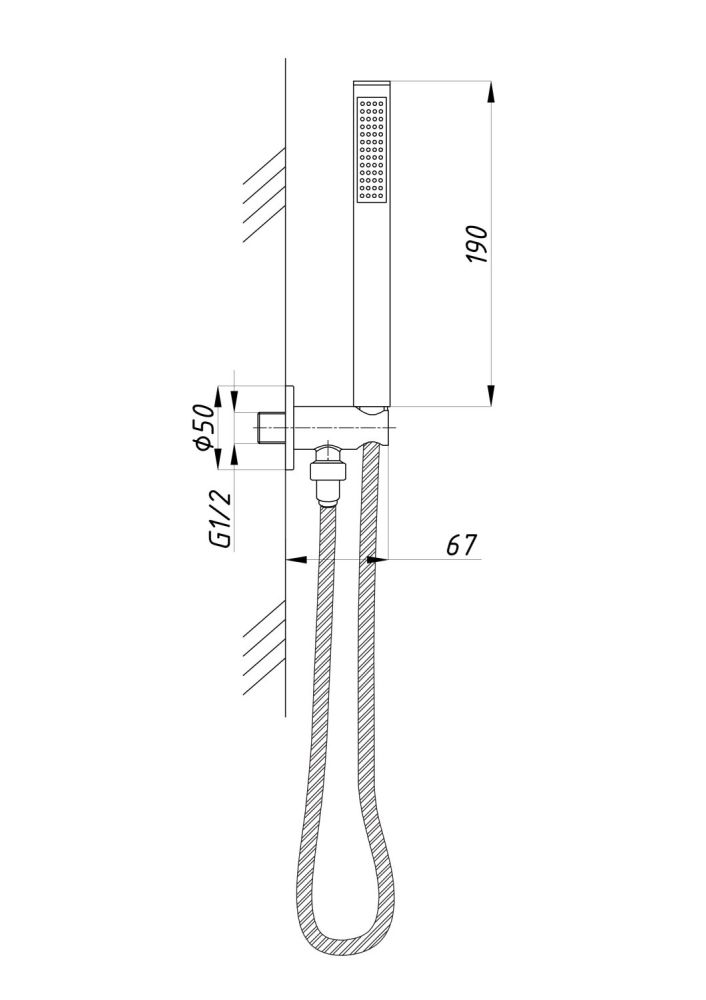Душевая система ПСМ-Профсан с тропическим душем встраиваемая тип См-ДшОРЗШтШл (PSM-ST-02), артикул PSM-ST-02