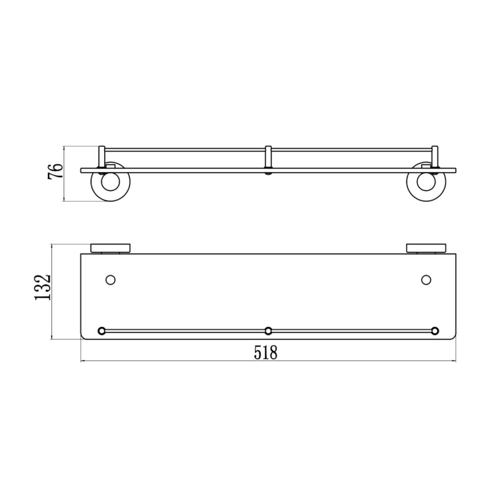 Полка стеклянная Savol S-005691, сатин