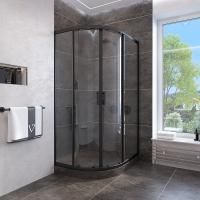 Душевой угол Veconi Rovigo RV-107B, 800x800x1900, черный, стекло прозрачное