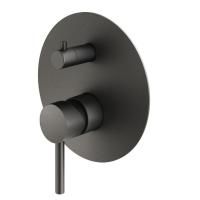 Plumberia Selection IXO Внешняя часть встраив. смесителя д. душа на 2-3 вых.с мех. девиатором, использ.с Box INT9036, накл.d.170mm нерж.сталь, графит