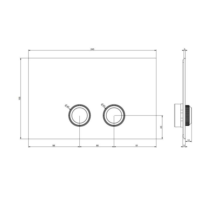 GESSI VENTI20 Клавиша смыва для унитаза двойная, для инсталляций Geberit Sigma8 и Sigma12, цвет Aged Bronze