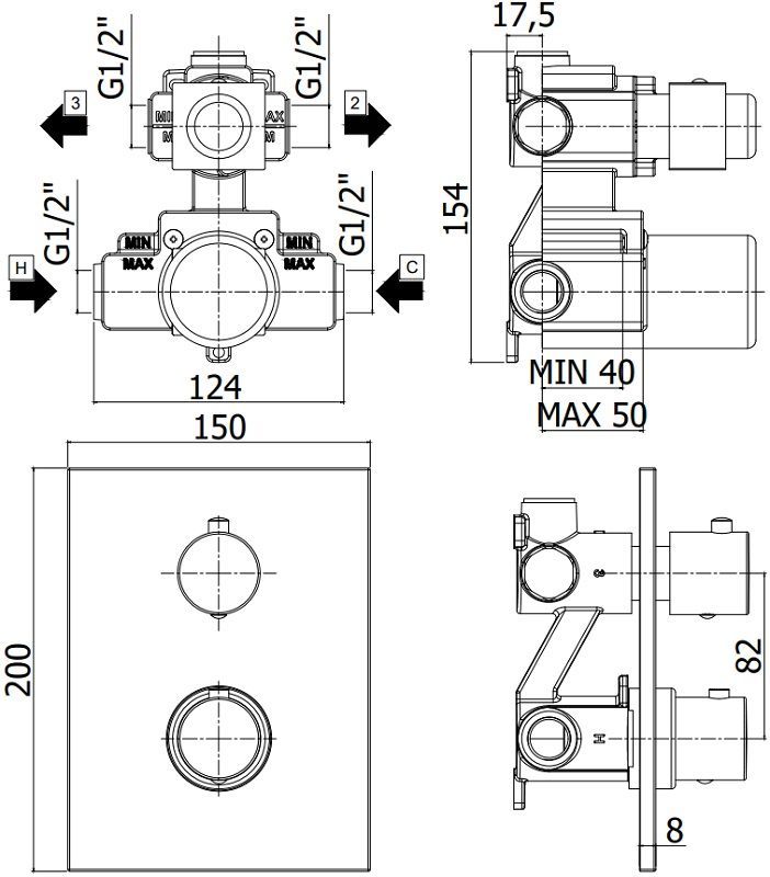 Смеситель для душа Paffoni Light LIQ518CR/M (с внутренней частью), артикул LIQ518CR/M