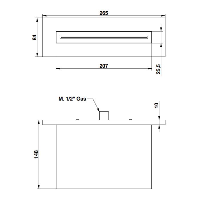 Bongio Soffioni Излив настенный каскад, хром
